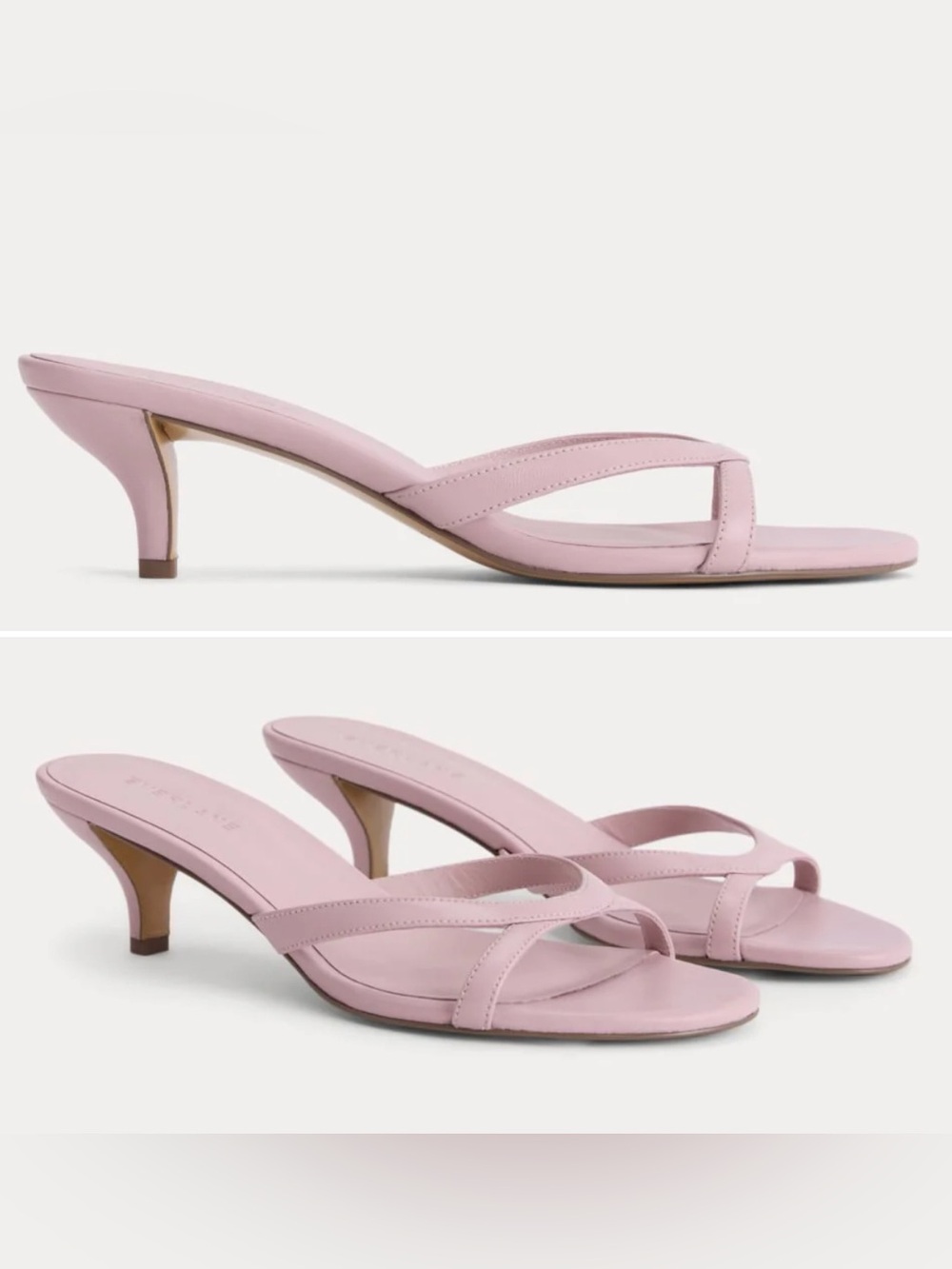 Everlane Sculpted Heel Sandal Pale Mauve Leather Kitten Heels NEW IN BOX NIB 8